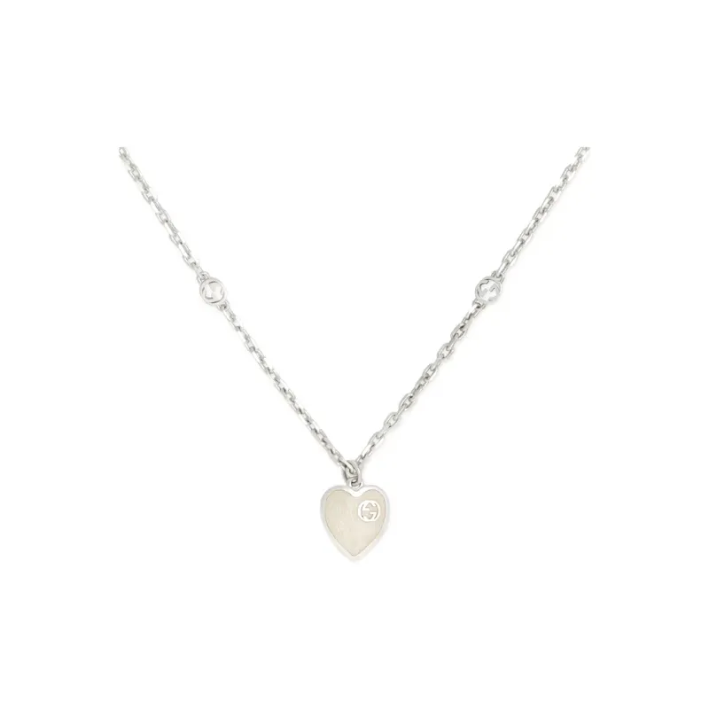 GUCCI Mother Of Pearl Enamel Sterling Silver Necklaces Women's Silver-0