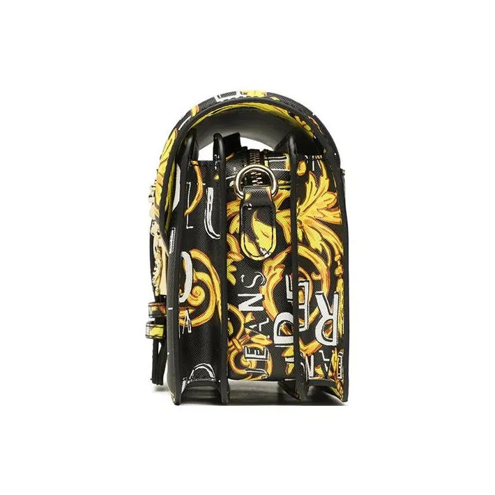 VERSACE JEANS COUTURE Artificial Leather Shoulder Bag, Crossbody Bag Medium Size Women's Black-4