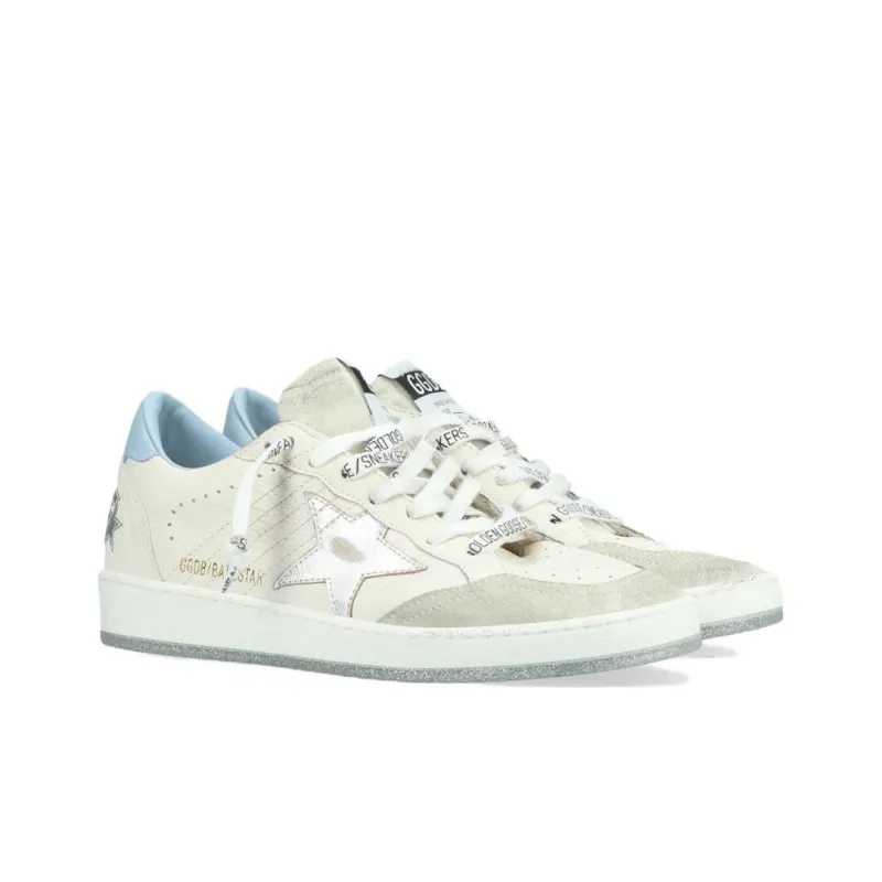 Golden Goose Ball Star White Blue Fog Silver Women's-1