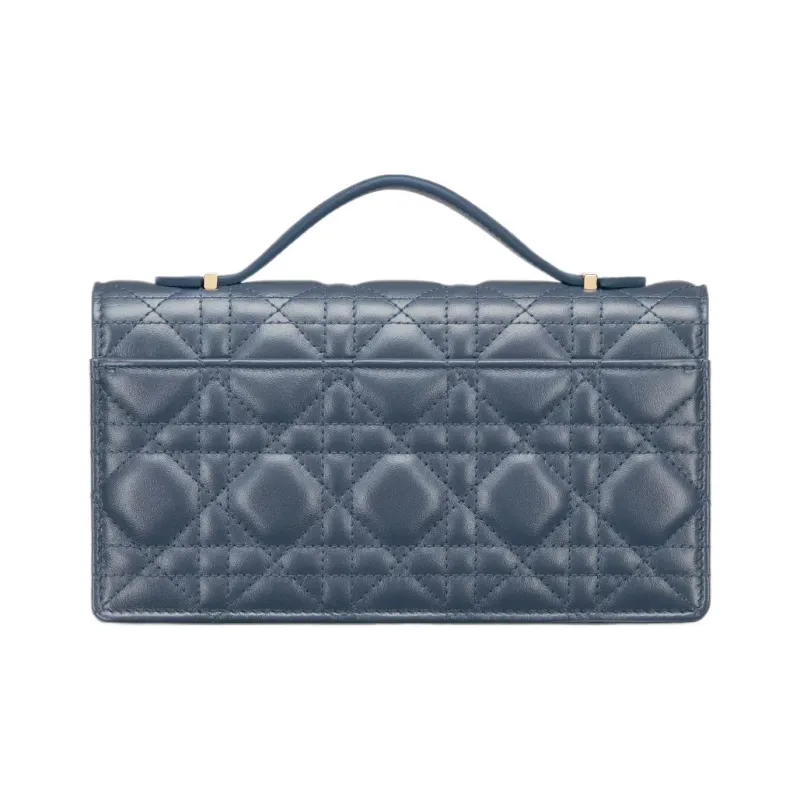 DIOR Sheepskin Shoulder Bag Crossbody Bag Mini Women's Light Midnight Blue-3