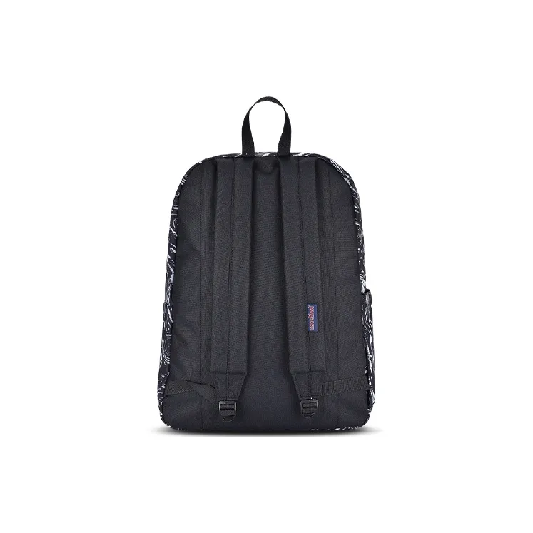 JanSport Fabric Backpack Unisex Black/White-3