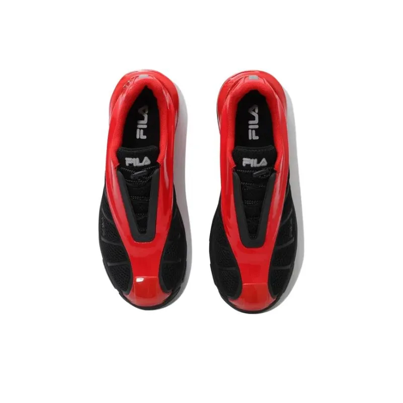 FILA Cushioning Wear Resistant Low Top Training Shoes Unisex Black Red-3