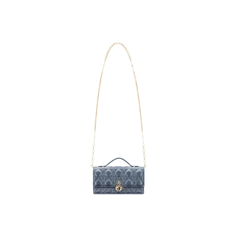 DIOR Sheepskin Shoulder Bag Crossbody Bag Mini Women's Light Midnight Blue-1
