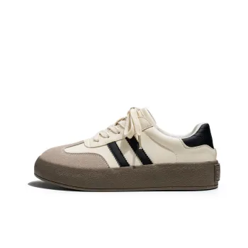 Meiretu Anti-Slip Wear-Resistant Low-Top Skateboard Shoes Men's Ecru