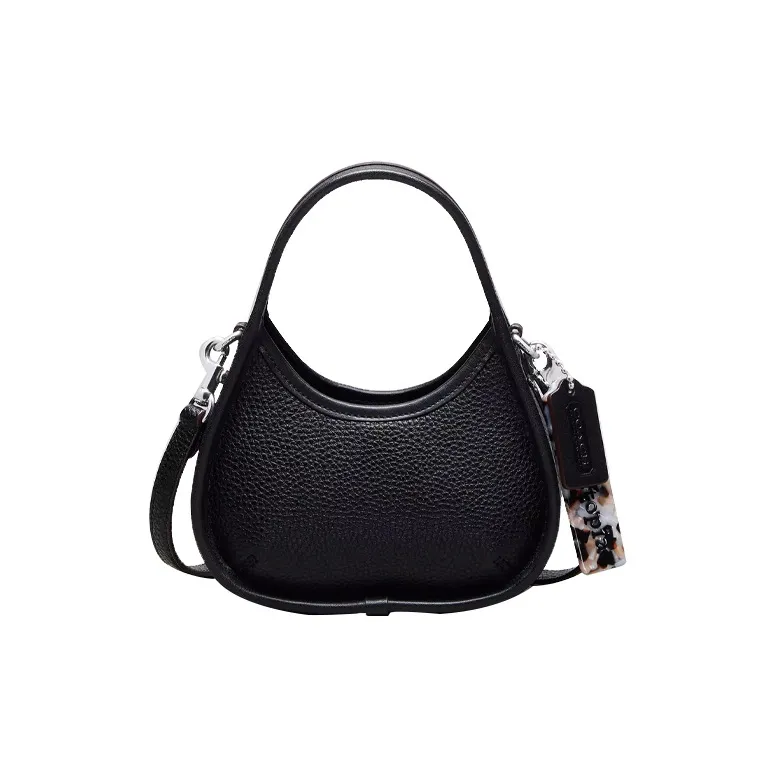 Coachtopia Ergo Recycled Leather Shoulder Bag Handbag Shoulder Bag Crossbody Bag Mini Black-0