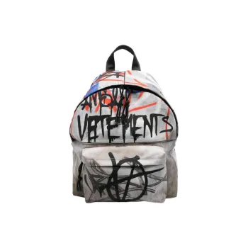 Vetements Polyester Backpack Unisex Light Gray Multicolor