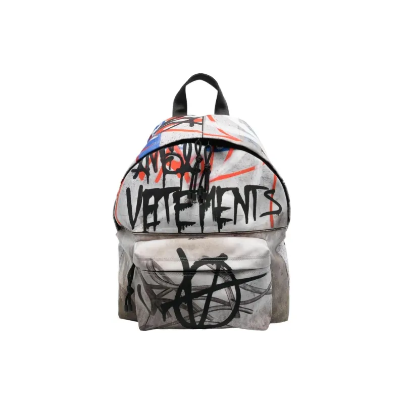 Vetements Polyester Backpack Unisex Light Gray Multicolor-0