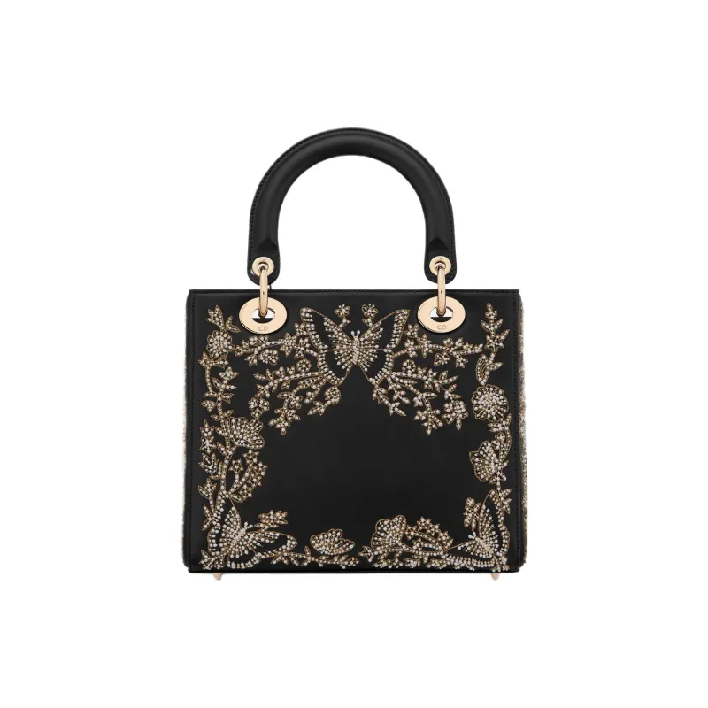 DIOR Lady Dior Calfskin Lady Dior Bag, Shoulder Bag, Crossbody Bag, Handbag Medium Size Women's Black-3