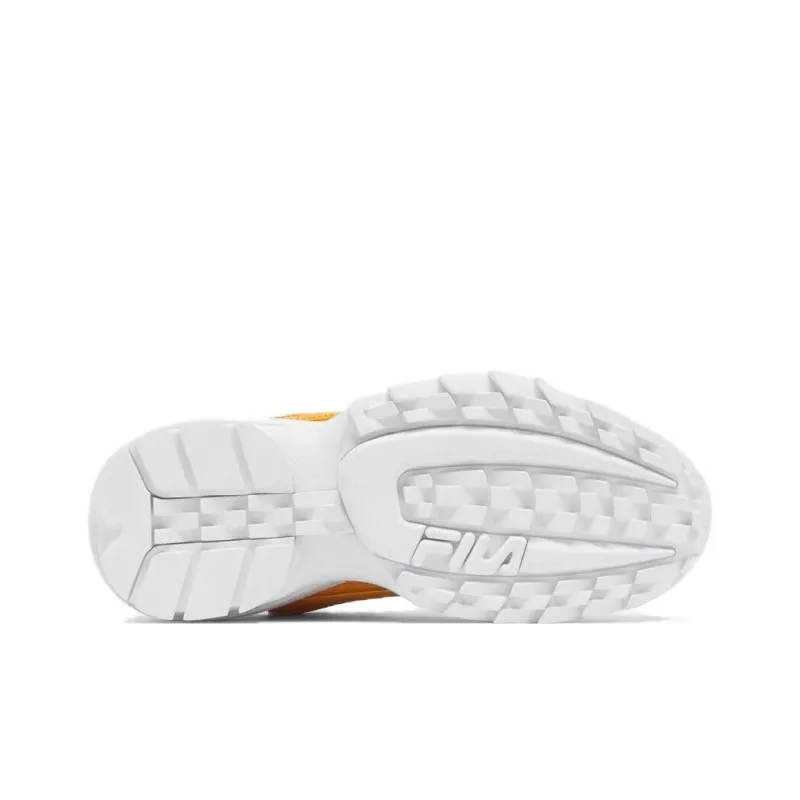 FILA Disruptor 2 Anti Slip Wear Resistant Low Top Running Shoes Women's Yellow White-3