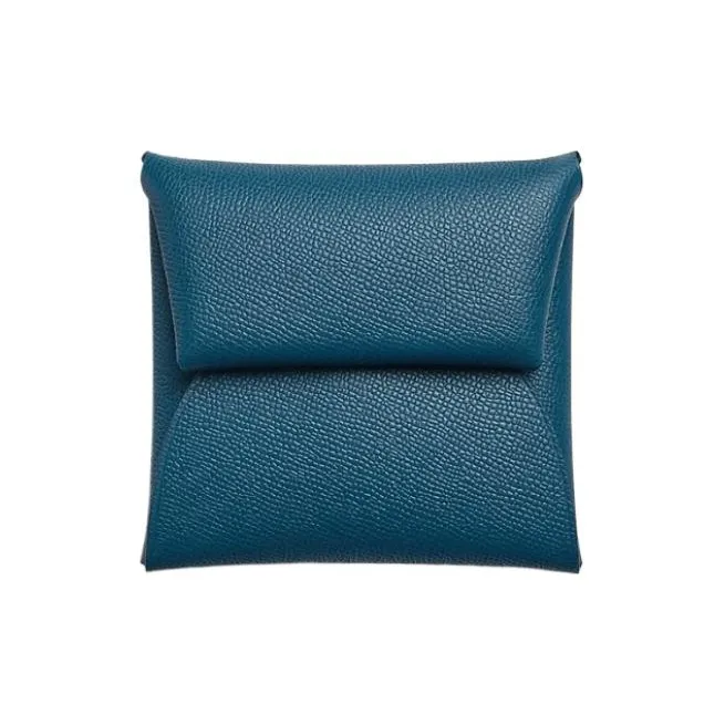 HERMES Bastia Madame Calfskin Wallet Women's S4 Deep Blue Dark Blue-0