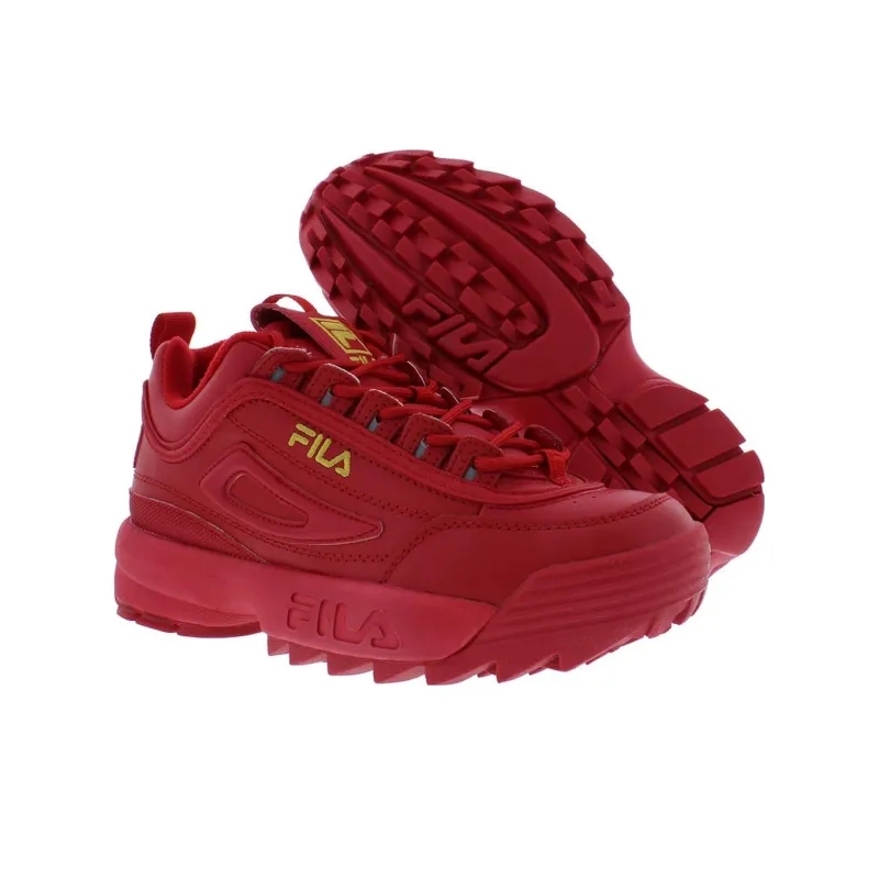 FILA Disruptor Cushioning Wear-Resistant Low-Top Running Shoes Women's Red-3