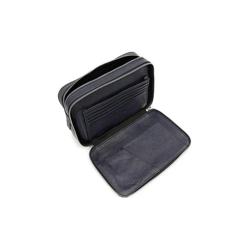 BALLY Leather Clutch Unisex Dark Blue-2
