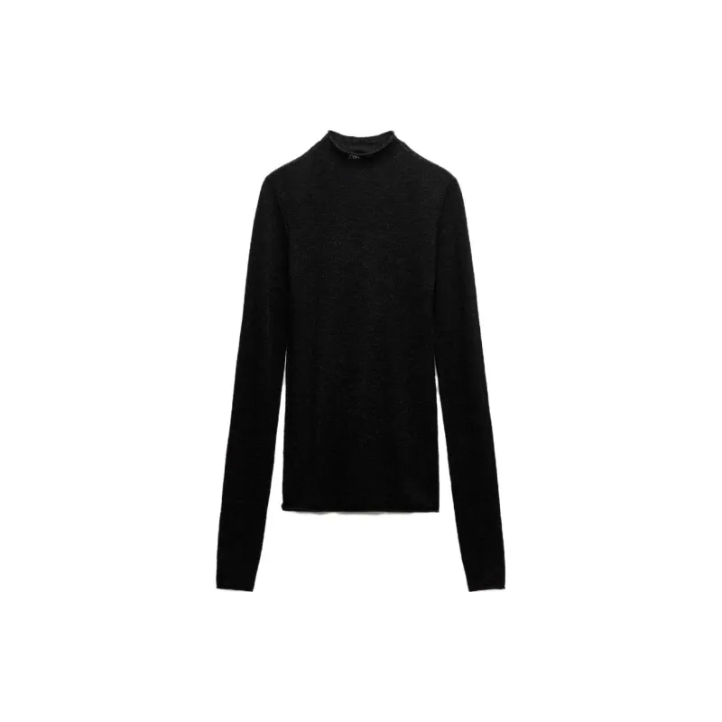 ZARA Leather Capsule Series Sweaters Women's Black-1