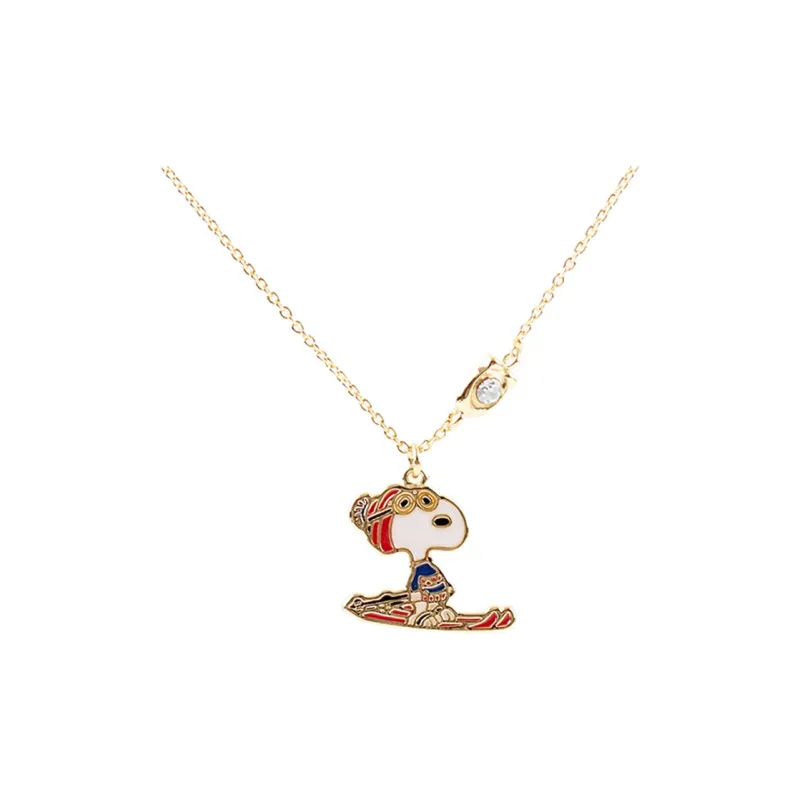 COACH Metal Enamel Glass Cubic Zirconia Necklaces Unisex Gold-0