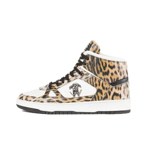 Roberto Cavalli Skateboard Shoes Men High-Top Brown