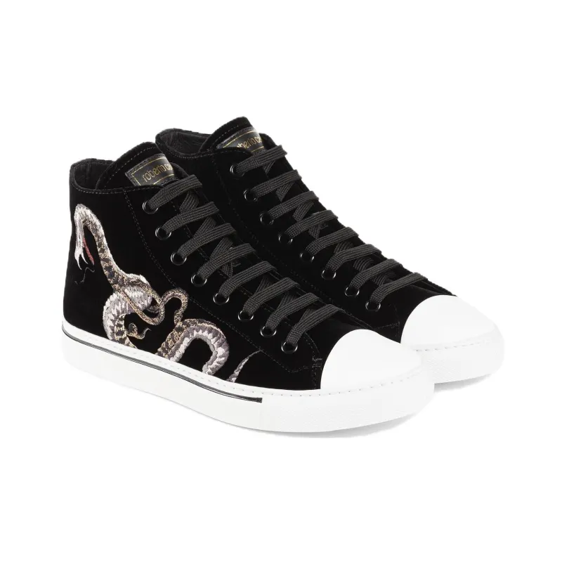 Roberto Cavalli Embroidered-motif Suede Sneakers-2