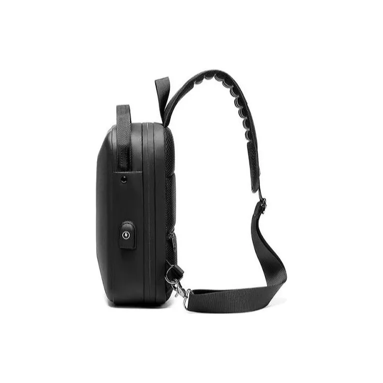 MingLu Fabric Shoulder Bag Crossbody Bag Backpack Sling Bag Regular Unisex Black-3
