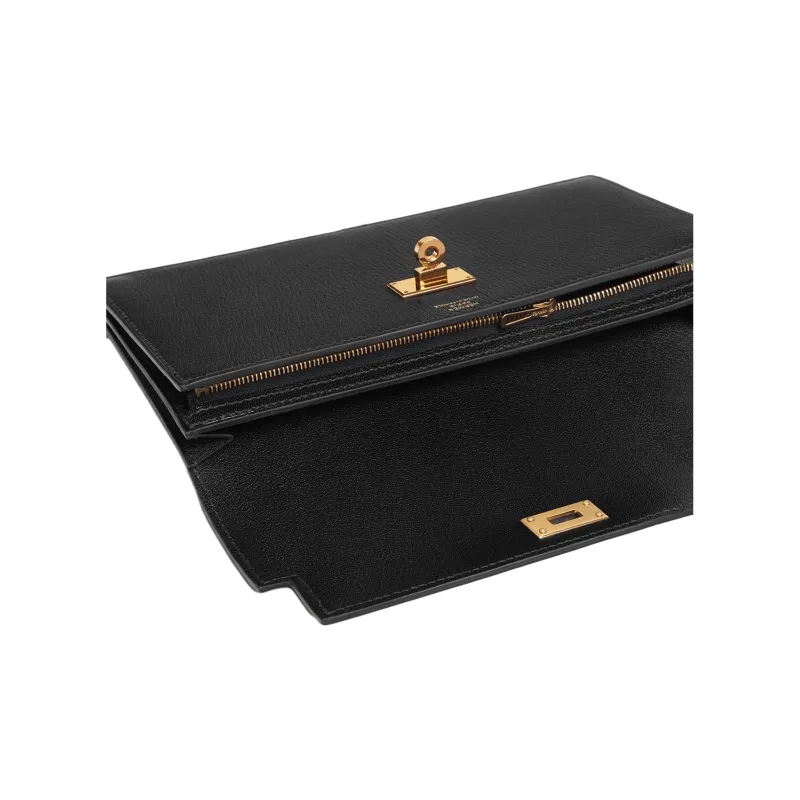HERMES Kelly Pocket Chamkila Goat Skin Wallet Women's 89 Noir Black-2