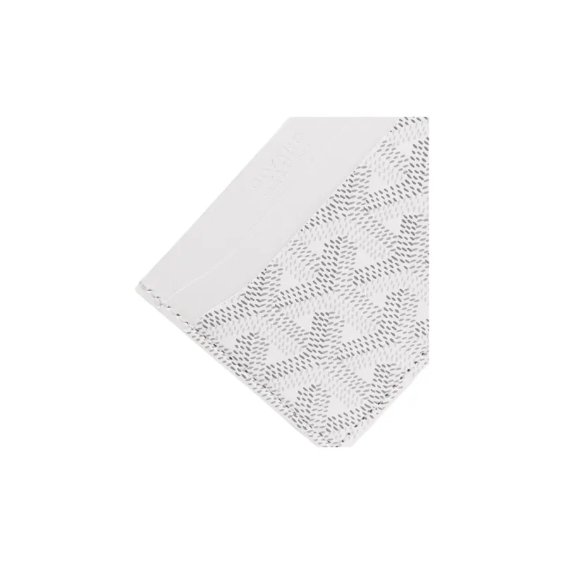 GOYARD Saint Sulpice Canvas With Leather Dog's Teeth Card Clip Card Holder Unisex White Spells Green Small Hearts-1