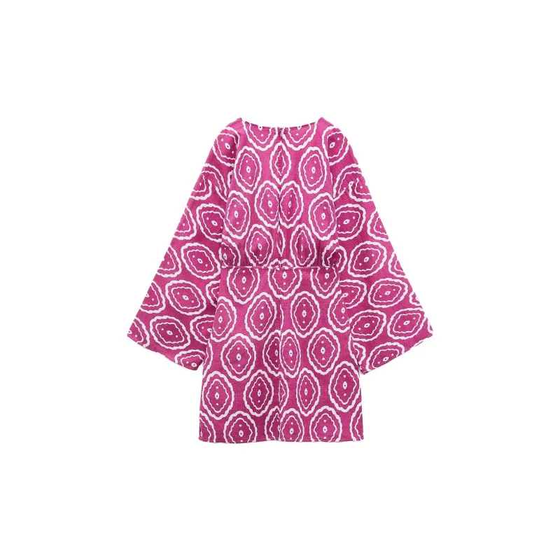 ZARA Long-Sleeved Dresses Women's Dark Purple Red-1