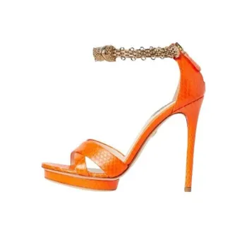 Roberto Cavalli Strap Sandals 12cm Women's Orange