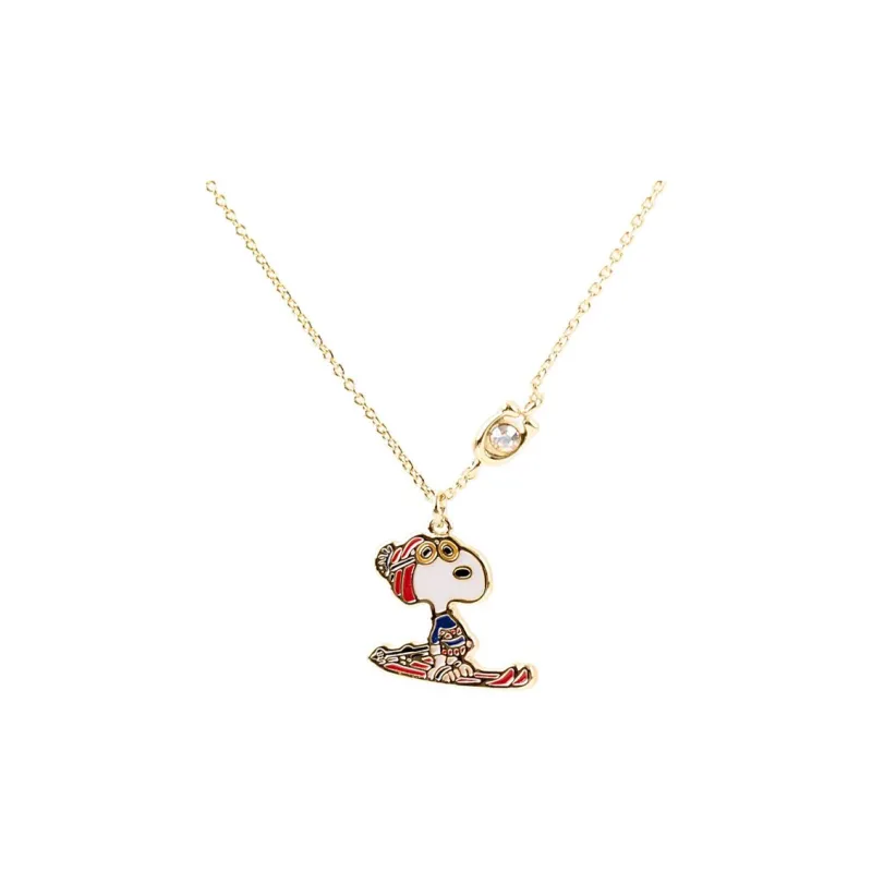 COACH Metal Enamel Glass Cubic Zirconia Necklaces Unisex Gold-2