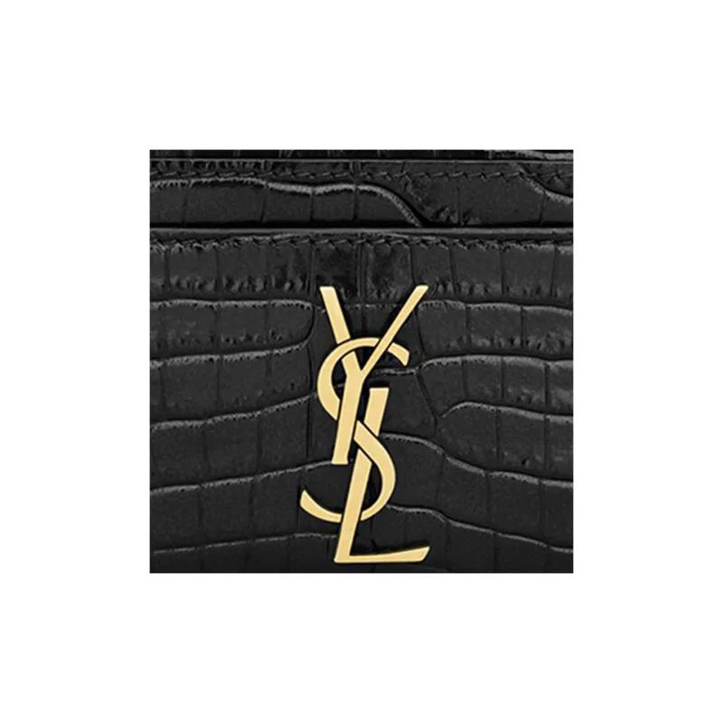 SAINT LAURENT CASSANDRE Cow Leather Wallet, Card Holder Women's Black-2