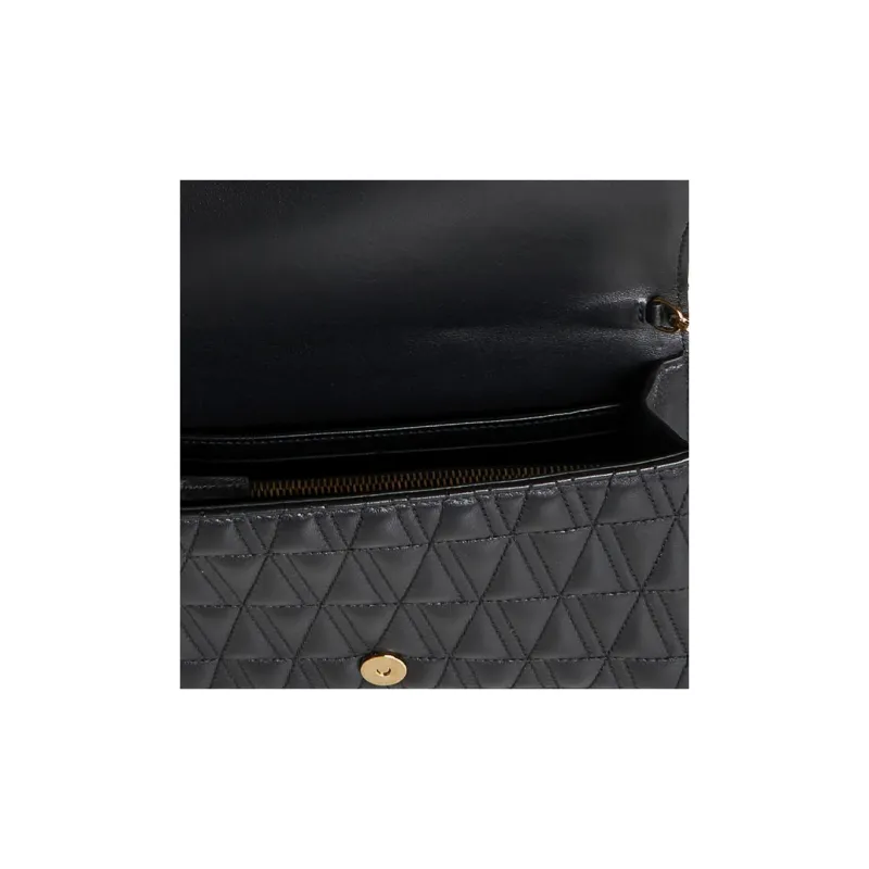 VERSACE Virtus Lambskin One Shoulder Crossbody Clutches Women's Black-3
