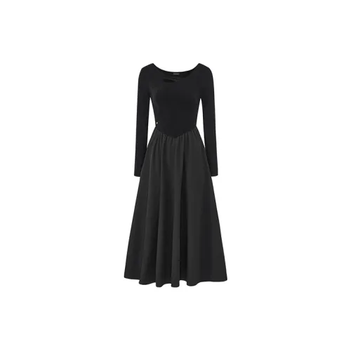 PEACEBIRD Long-Sleeved Dresses Women's Black