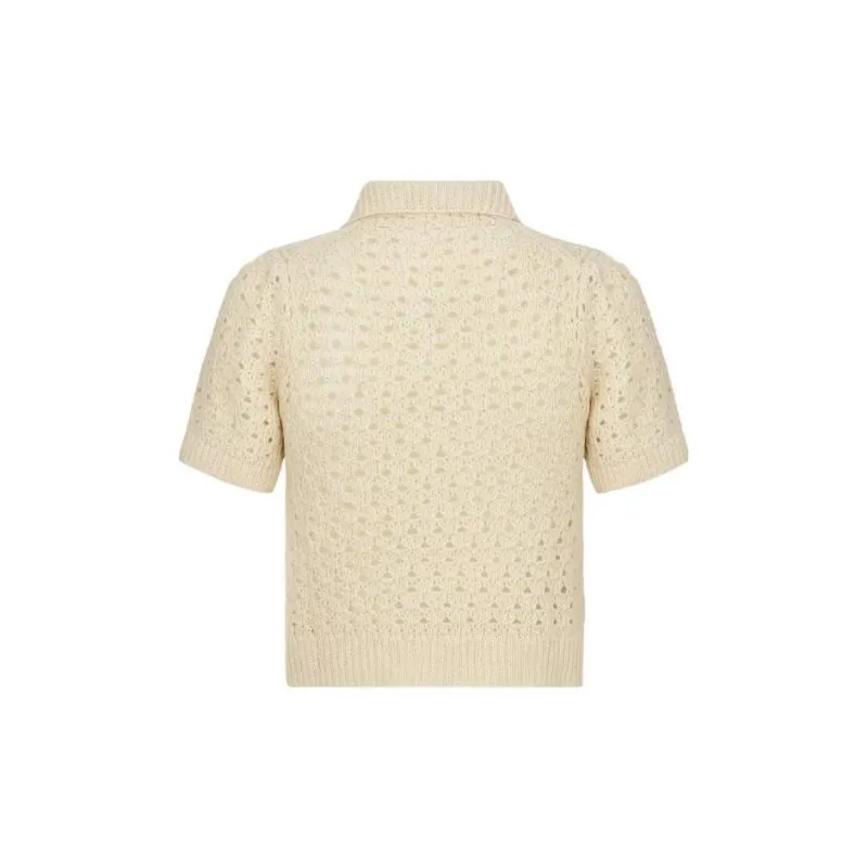 DIOR Macrocannage Polo Shirt Polo Shirt Women's Beige-1