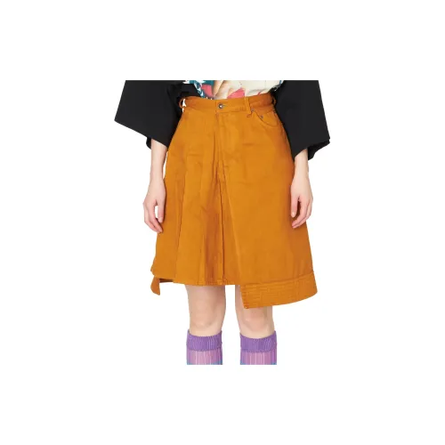 KOLOR Casual Short Skirts Women's Mustard Yellow