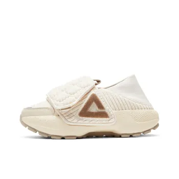 PEAK Taichi Large Triangle Puffy Shoes Cushioned Wear Resistant Warm Rebound Low Top Casual Shoes Women's Bean Khaki
