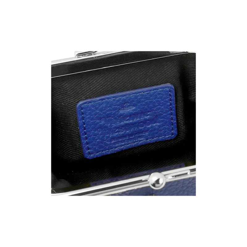 Vivienne Westwood Grain Leather Wallet Coin Purse Mini Unisex Blue-6
