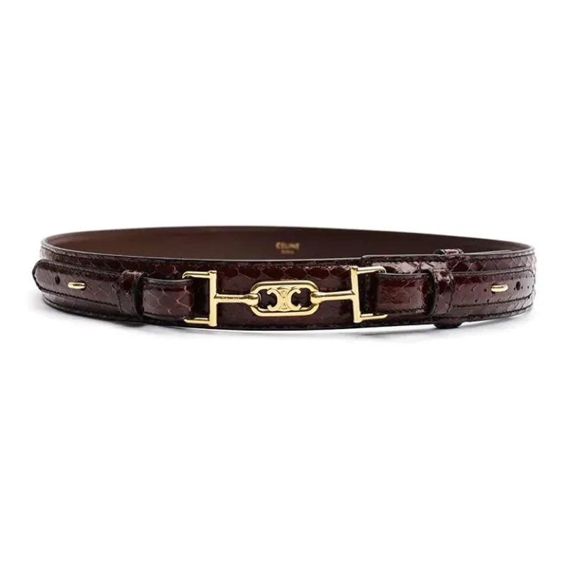 CELINE Animal Print Ornament Women's Brown Width: 2.5CM-0