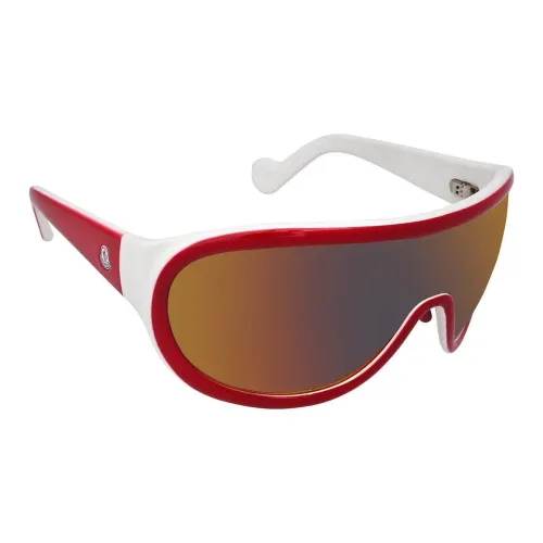 Moncler Plastic Irregular Shape Sunglasses Unisex Red