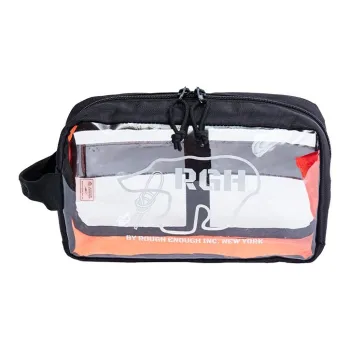 Rough Enough PVC Makeup Bags Toiletry Bags Large Size Unisex Black