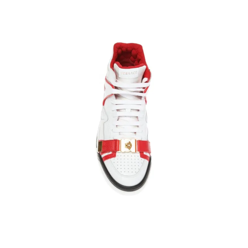 VERSACE Medusa High Top Skateboard Shoes Men's White-3