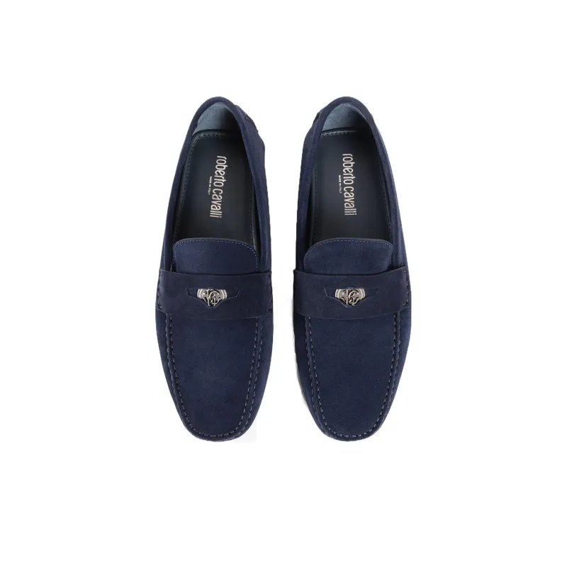 Roberto Cavalli Mirror Snake Suede Loafers-4