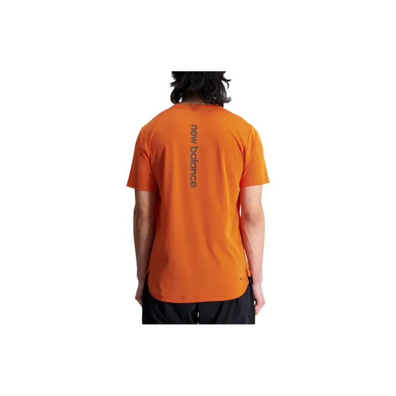 New Balance Impact Run AT N Vent Short Sleeve T Shirt Men's Orange-1