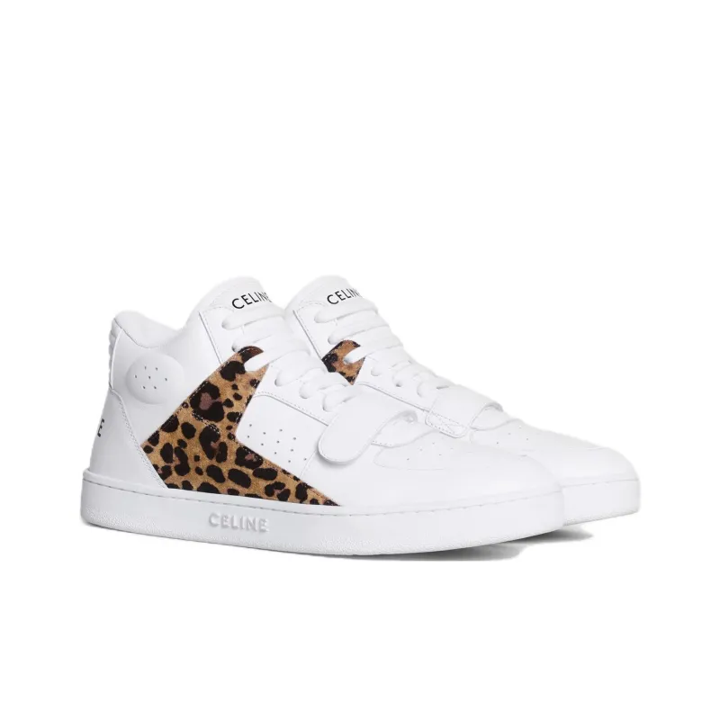 CELINE CT 02 High Top Skateboard Shoes Women's White-1