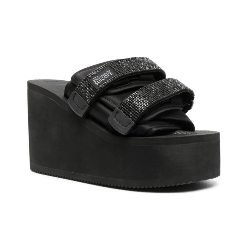 Blumarine X Suicoke Moto 105mm Platform Mules-3