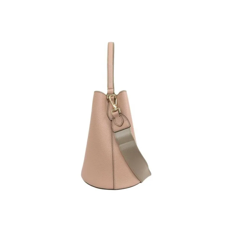Furla Danae Leather Bucket Bag, Portable Crossbody Bag, Shoulder Bag Women's Moonstone Pink-2