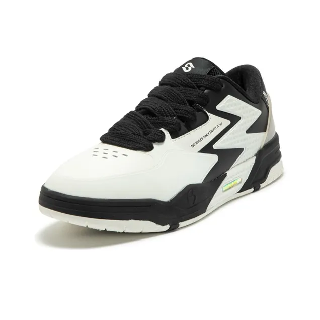 361° BIG3 Anti-Slip Wear-Resistant Low-Top Skateboard Shoes Men's Black White-1