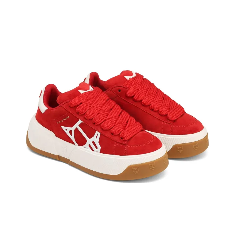 Naked Wolfe Sound Low Top Skateboard Shoes Women's Red-1