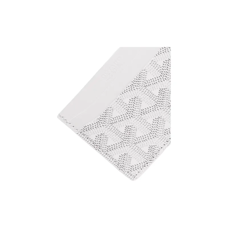 GOYARD Saint Sulpice Canvas With Calfskin Card Clip Card Holder Unisex White/Gray Pink Small Heart-1