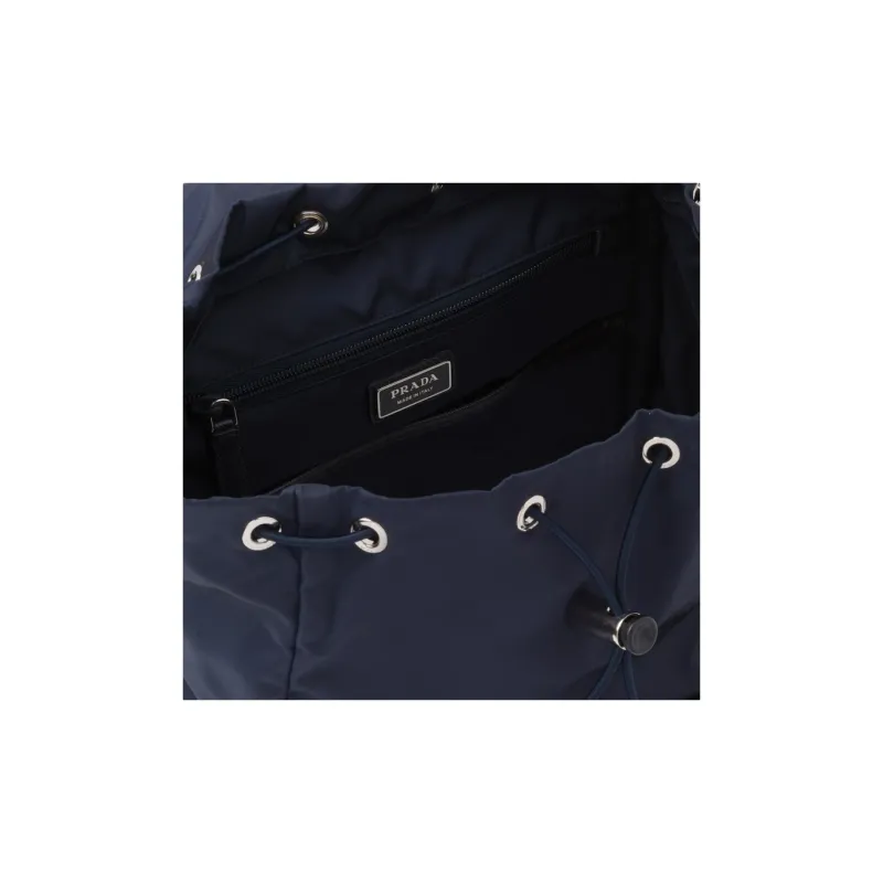 PRADA Recycled Nylon With Saffiano Leather Backpack Men's Blue-3