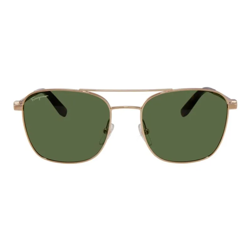 FERRAGAMO Metal Aviator Sunglasses Men's Gold-0