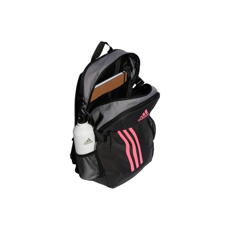 Adidas Recycled Polyester Plain Weave Fabric Backpack Regular Unisex Gray/Carbon/Black/Transparent Pink-2