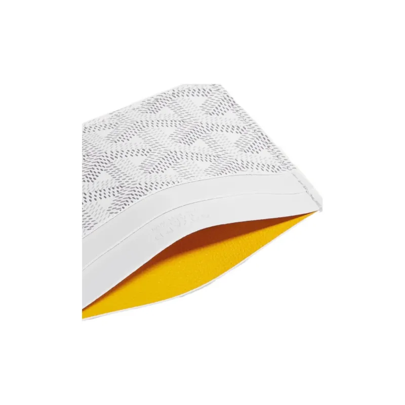 GOYARD Saint Sulpice Canvas With Leather Dog's Teeth Card Clip Card Holder Unisex White Spells Green Small Hearts-2