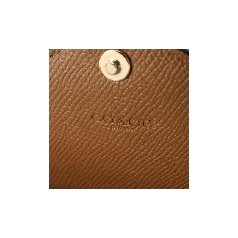 COACH Envelope Leather Wallet, Shoulder Bag, Crossbody Bag Trumpets Women's Vanilla Yellow & Green-4